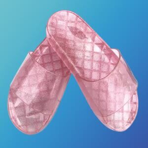 New Pink Glitter Sparkle Vintage Style Slides Sandals Size 8